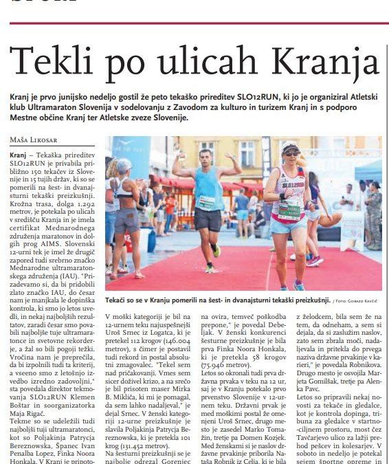 Tekli po ulicah Kranju (Kranjske novice, Gorenjski glas, 24.6.2022)